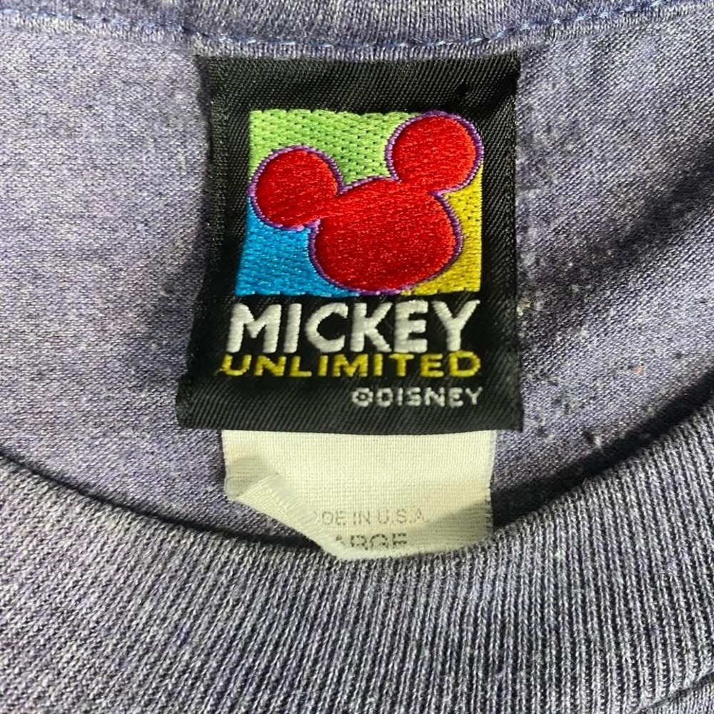 Vintage 90s Mickey Mouse T-Shirt Purple Mickey by Velva Sheen | Size Large - Picture 3 of 7